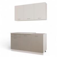 Кухня Комплект №2/1 Кашемир/Дуб Латте/Дуб Мокко(столеш Берилл беж, без мойки)1,5 м