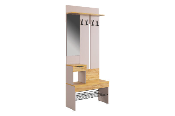 Баско Прихожая, (802х346х1950) /Кашемир/дуб крафт золотой