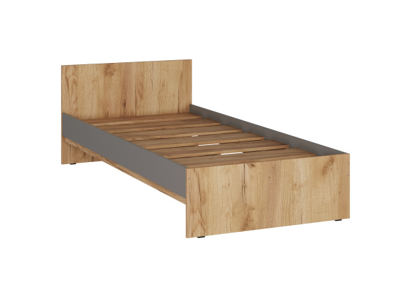 СИТИ Кровать Кр-56 Серый Графит/Дуб Крафт Золотой 90*200