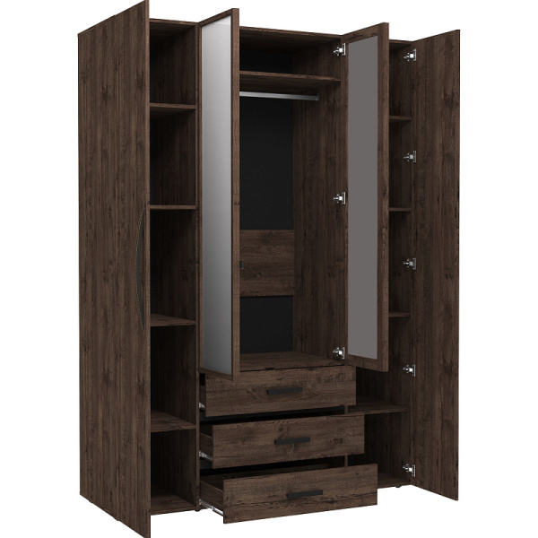 Nature 555 Шкаф для одежды и белья Дуб Апрель темный-Черный