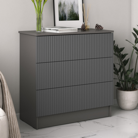 Комод К-54 3 ящ. Эйхория/Серый графит