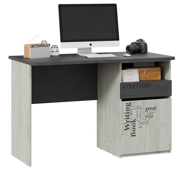 Письменный стол Оксфорд-2 Матера / Дуб крафт белый с рисунком