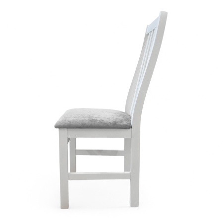 Стул Соло белая эмаль, сиденье Kатания 18 (Светло-грифельный)