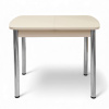 Стол ПГ-мини СТ 960(+300)*600, ЛДСП Дуб молочный, Стекло Песочное/ хром 
