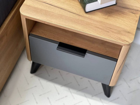 Тумба прикроватная Адам Дуб крафт золотой/графит