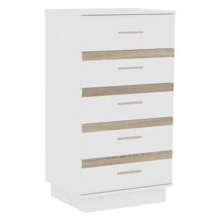 Анона 3 Комод высокий Белый/Дуб Сонома/