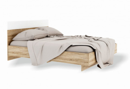 Кровать Версаль 160*200 Дуб сонома/Белый глянец (с основанием)