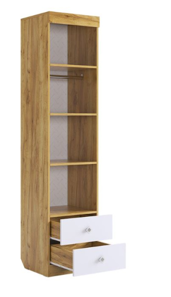 Форсаж Шкаф комбинированный (с ящ. 1-створчатый) (дуб крафт золотой/белый)