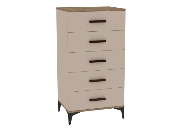 Кара 3 Комод высокий Дуб Табачный Craft/Велюр