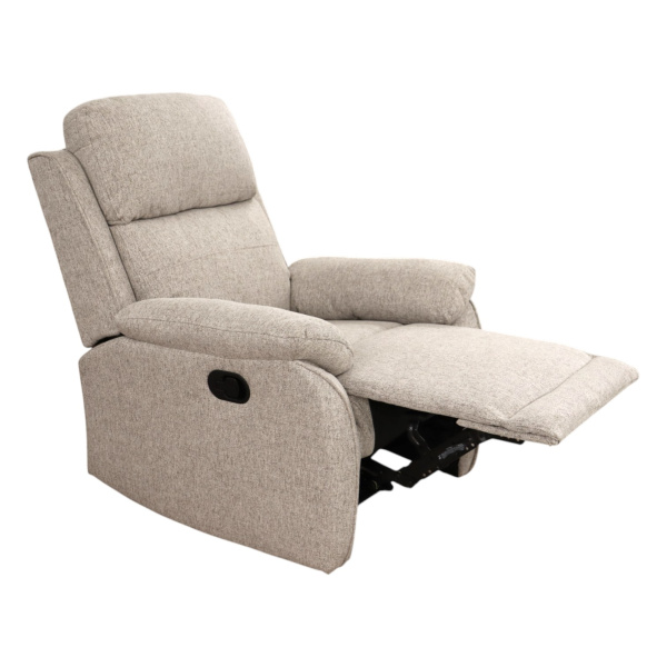 Кресло-реклайнер SX-81384 ткань лен NEVE 13 light grey, 12,9 RMB /метр ручн. рег. спинки