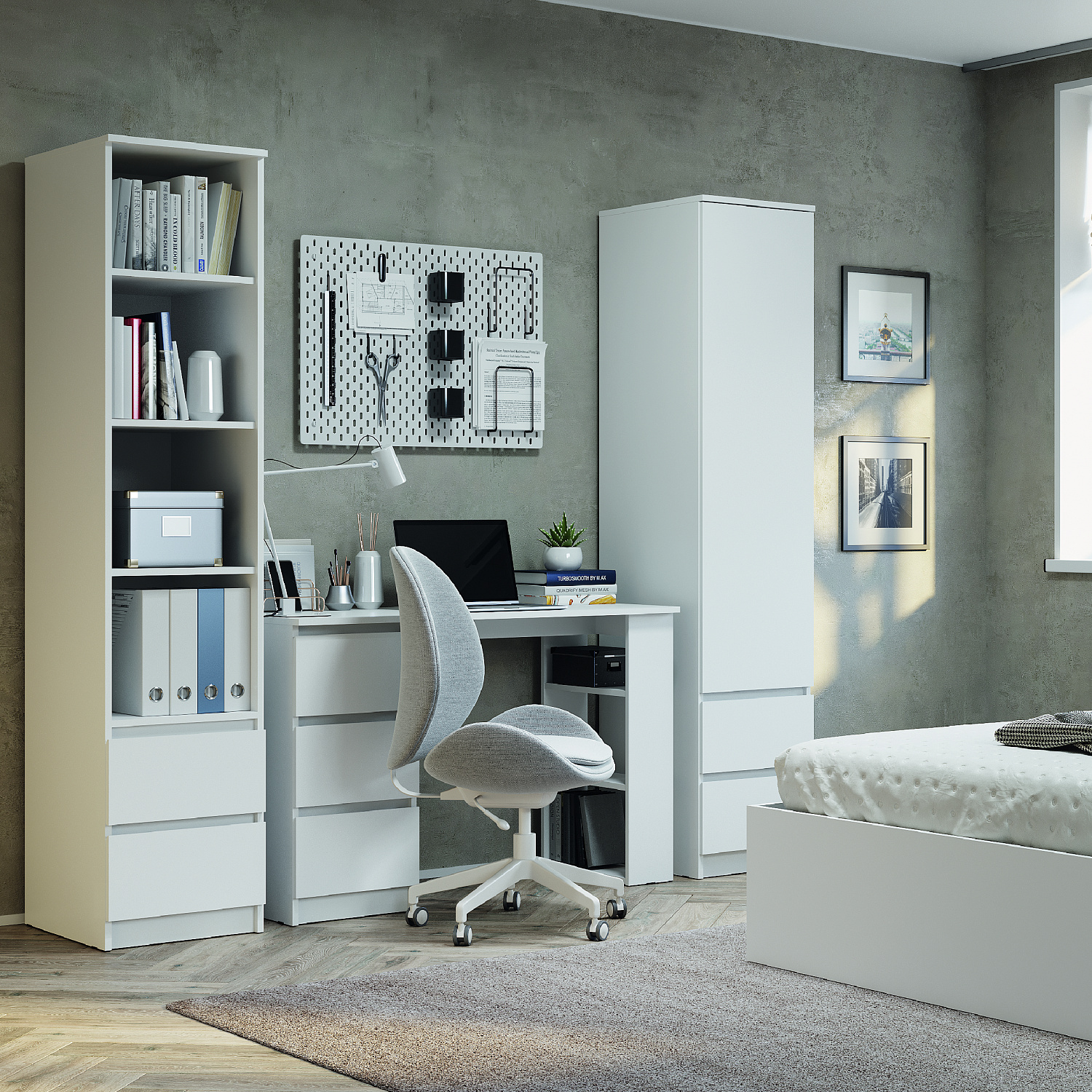 Симпл (молодежная) Пенал ПН-18 (стеллаж) Белый