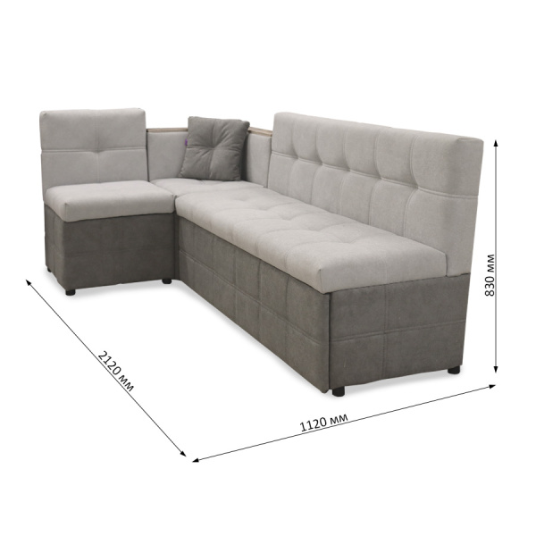 Кухонный уголок "Капучино 3-1" (Правый) (Baly 6/Baly 7) мдф Дуб серый/