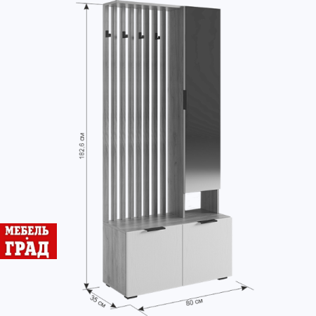 Прихожая/Дуб крафт золотой/белое дерево