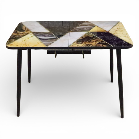 Стол кухонный Турин 110(+40)*70 Плита КР064/ черный